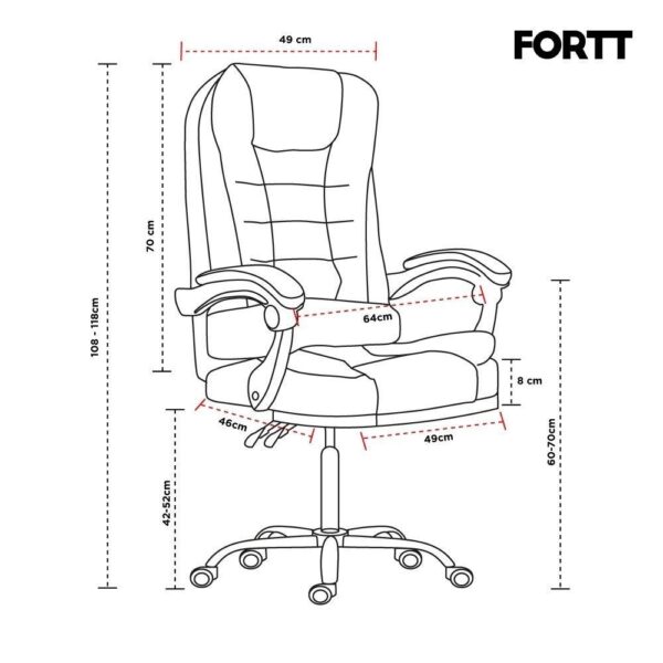 Cadeira de Escritório Presidente Base Cromada com Rodinha Fortt Paris Branca – CPF02-B - Imagem 5