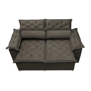 Sofá 3 Lugares Retrátil e Reclinável Cama inBox Compact 1,80m Velusoft Café