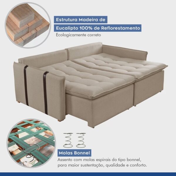 Sofá Cama 200cm Detroid Yescasa - Imagem 7